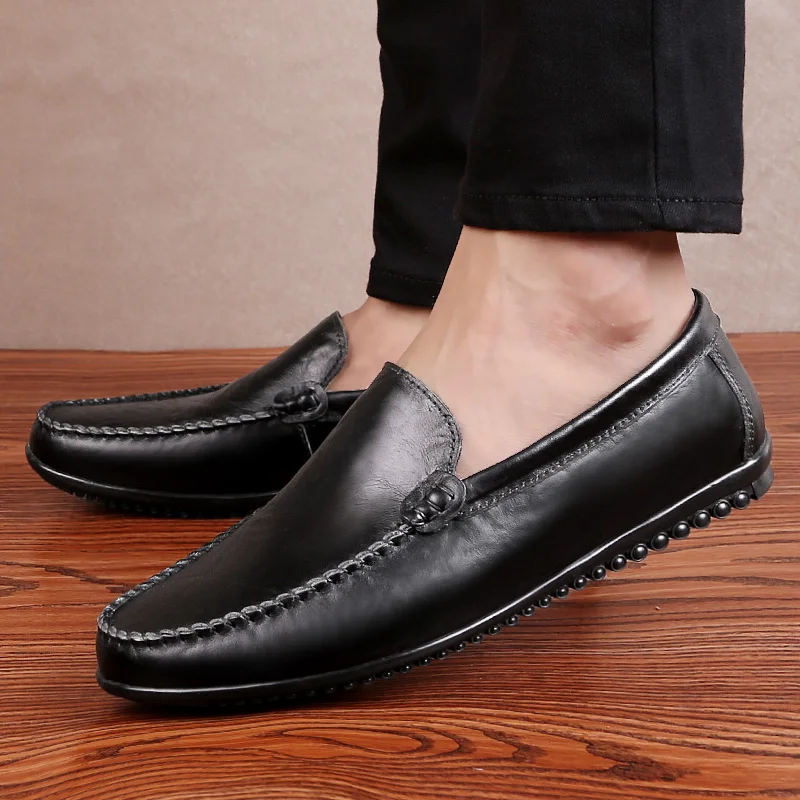 Кроссовки мужские из натуральной кожи повседневные прогулочные туфли плоская