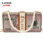 Женская жемчужная сумка Minaudiere, новинка 2020, креативный дизайн, сумка для покупок в долларах, с принтом, на одно плечо, хозяйственные сумки