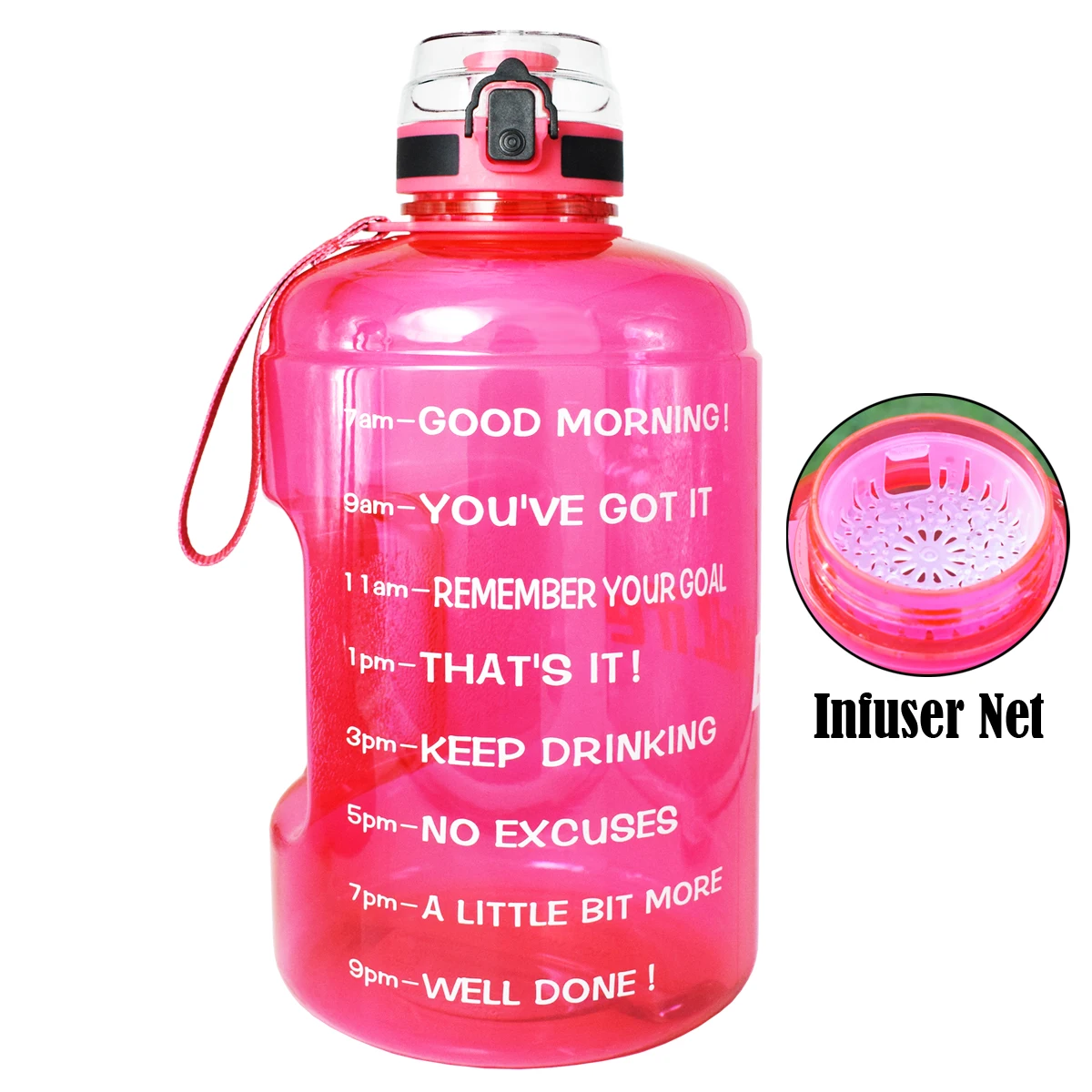 Pink QuiFit 128 унций 73 унций 43 унций Спортивная большая галлонная бутылка для воды с фильтром для фруктов без бисфенола, бутылка для напитков, кувшин, тыква, тренажерный зал, туризм - Цвет: Pink