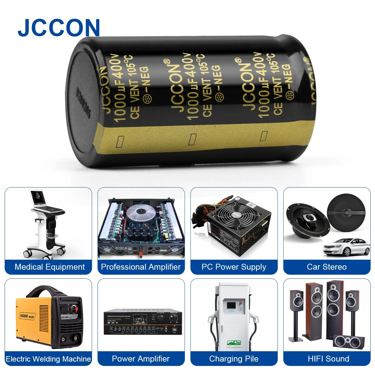 2Pcs JCCON Audio Electrolytic Capacitor 400V 100UF 150UF 220UF 330UF 470UF 560UF 680UF 820UF 1000UF For Hifi Amplifier Low ESR