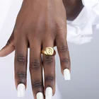 Минималистский ювелирные ретро кольца с инициалами для Для мужчин Для женщин Для мужчин Нержавеющаясталь A-Z старый английские буквы табличка кольца золото к Рождеству