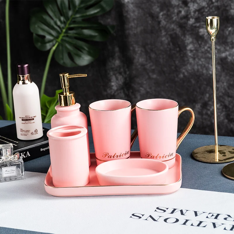Матовый свадебный набор для ванной из шести предметов в скандинавском стиле