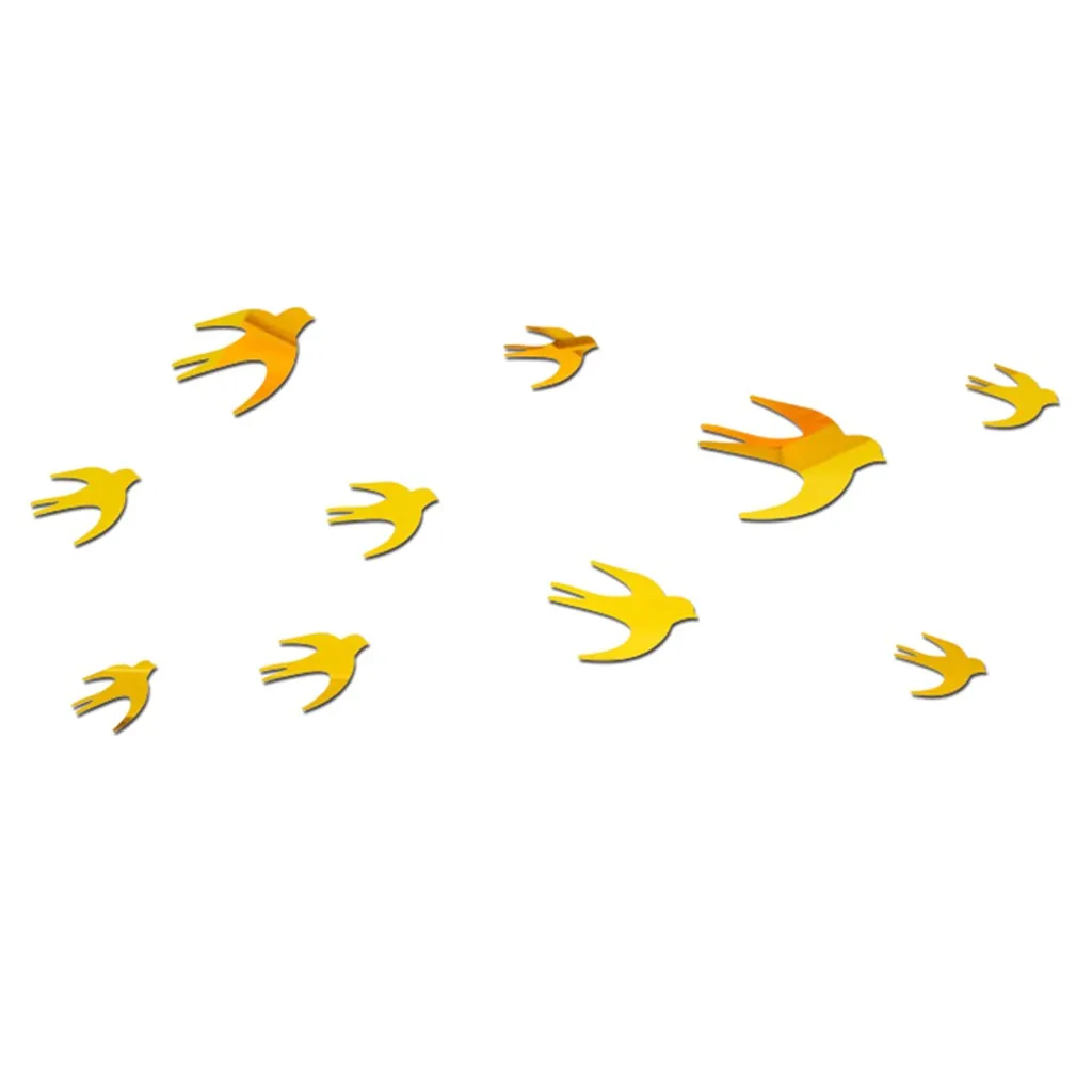 3D самодельная форма Ласточки акриловая Наклейка на стену украшение комнаты