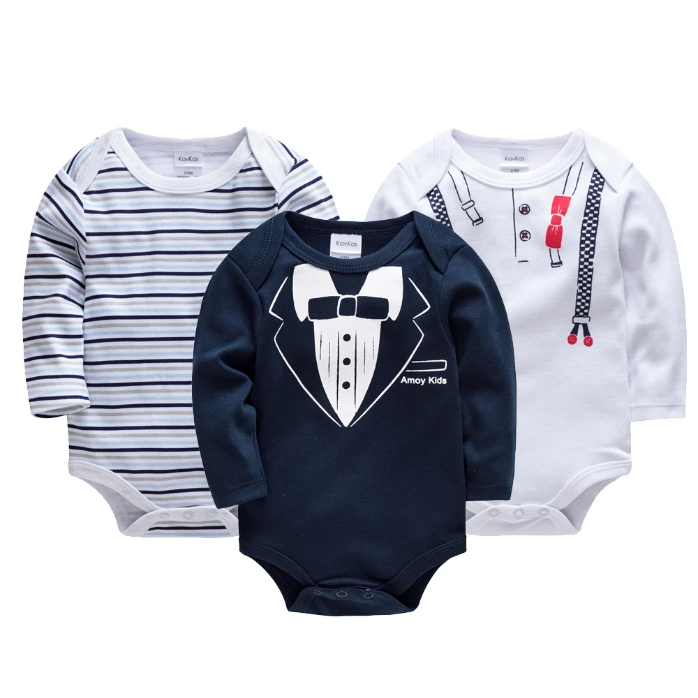 

Unisex Baby Bodysuit 3 Pcs/lot Newborn Body bebe Clothes Long Sleeve Striped Cotton Jumpsuit Infant 0-24m Toddlers Overalls