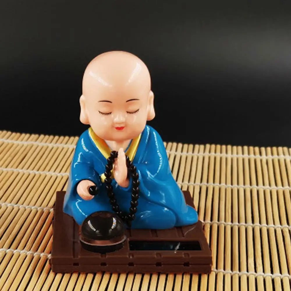 

Solar Powered Shaking Head Monk Toy Home Office Desk Car Ornament Crafts Gift