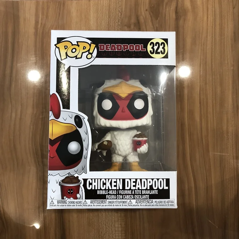 Эксклюзивный FUNKO POP Официальный Marvel: курица Дэдпул#323 Виниловая фигурка Коллекционная модель игрушки с оригинальной коробкой