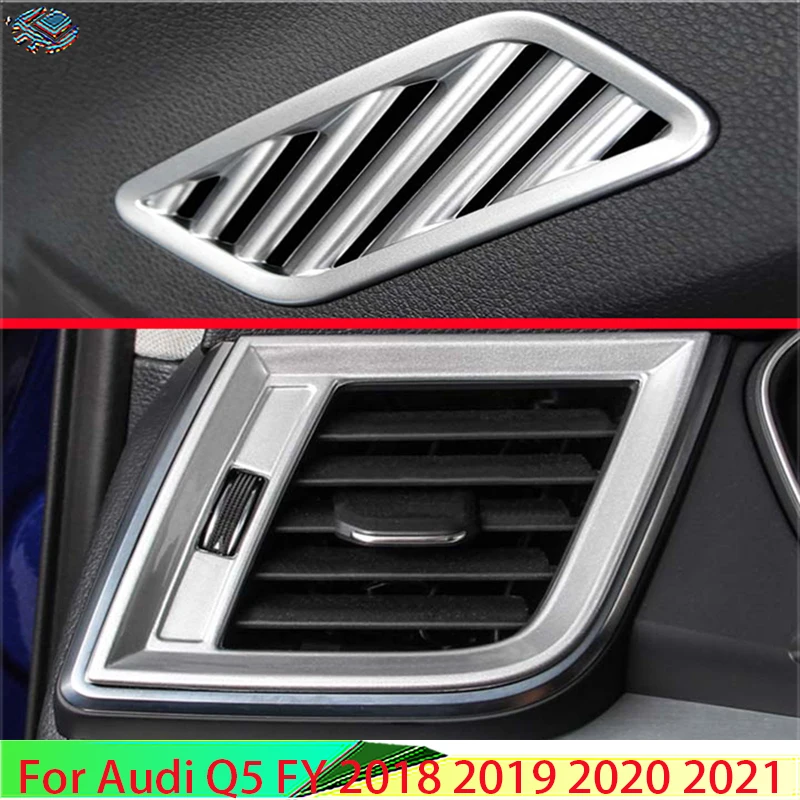 

For Audi Q5 FY 2018 2019 2020 ABS Chrome Matte Air Vent Outlet Cover Dashboard Trim Bezel Frame Molding Garnish Accent Styling
