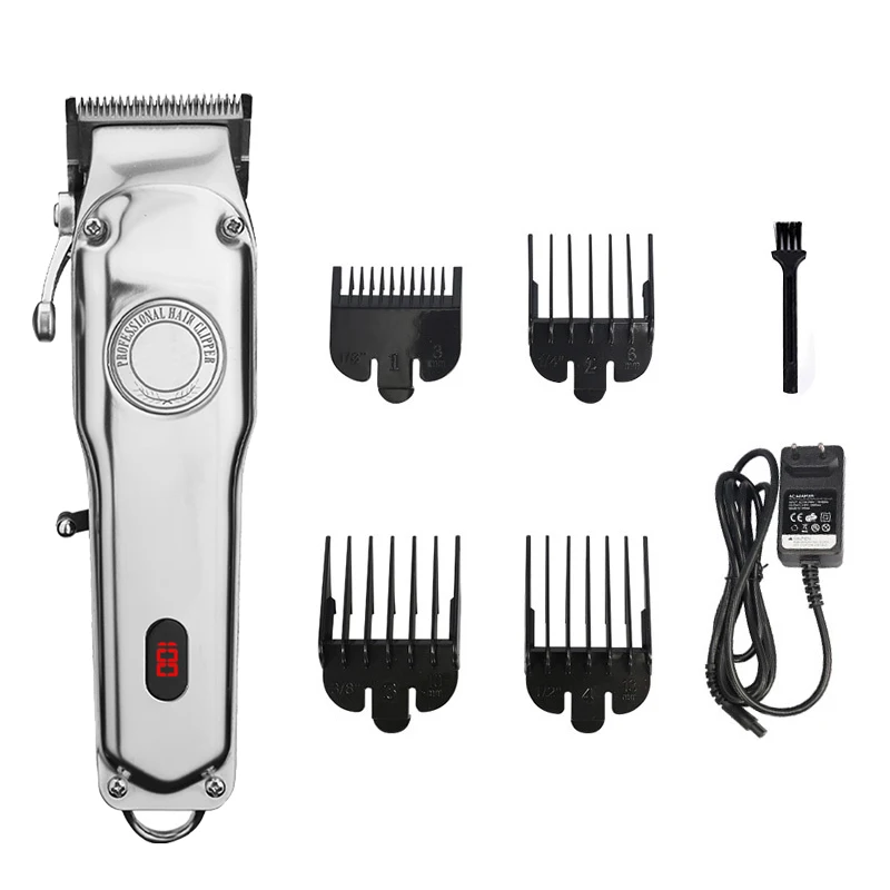 Перезаряжаемая машинка для стрижки волос из нержавеющей стали беспроводной