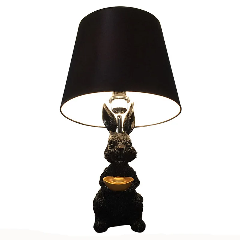 Современная Скандинавская настольная лампа в форме кролика креативный арт-деко