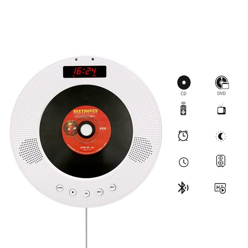 Настенный CD-плеер объемный звук dvd-плеер Hifi FM радио Bluetooth портативный музыкальный плеер дистанционное управление Поддержка USB TF автомобиль