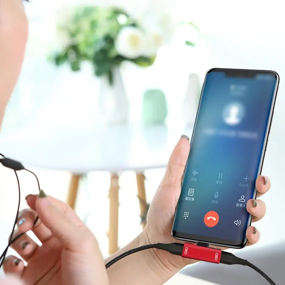 Dual USB C to Type C Adapter USB Type C Charging Earphone Redmi Tablet For Xiaomi 8 Converter Samsung Phone Type-c 9 Huawei X4K5