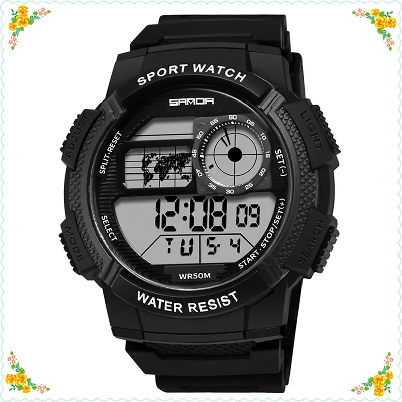 Прямая доставка Мужские Цифровые часы Новые многофункциональные