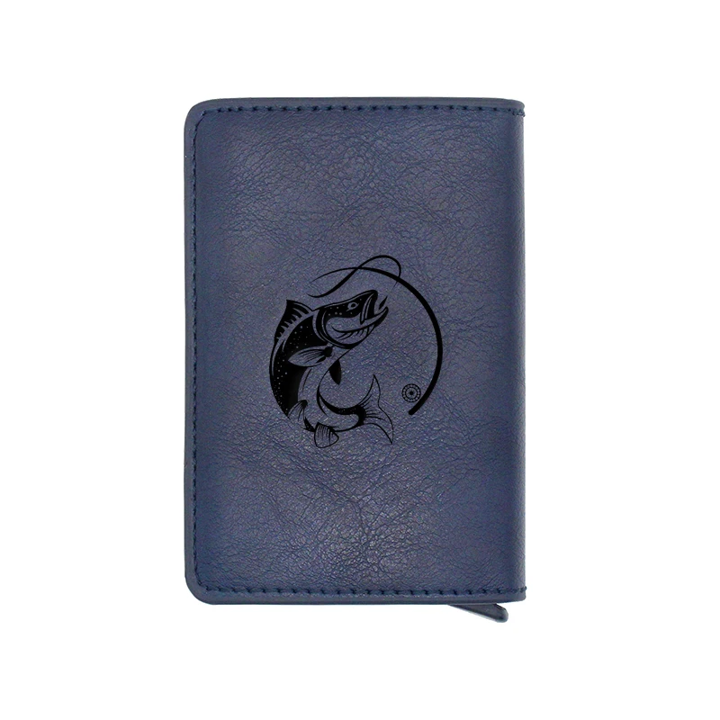 Синий классический дизайнерский кошелек для карт рыбалки мужские и женские