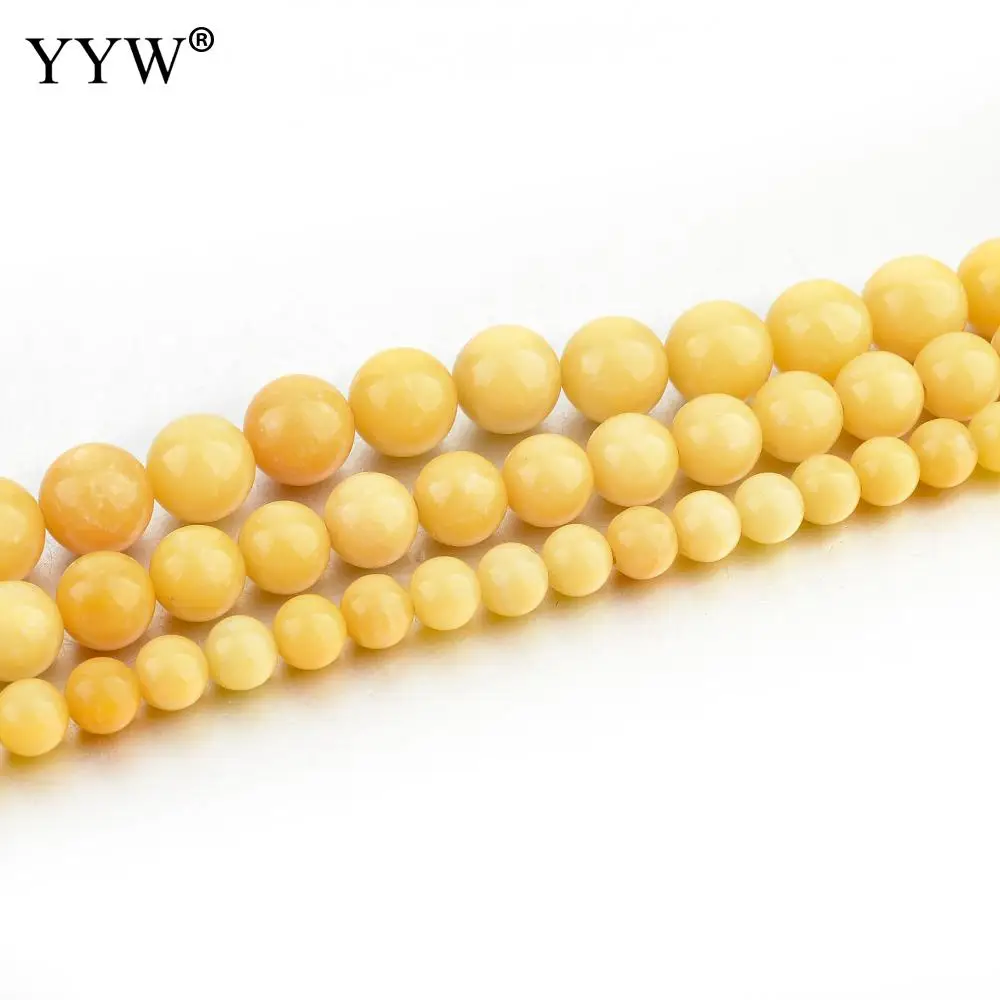 

yellow Natural Stone Beads Hot Selling jade Yellow Round DIY beads for jewerlry making 4x4mm Sold By Strand