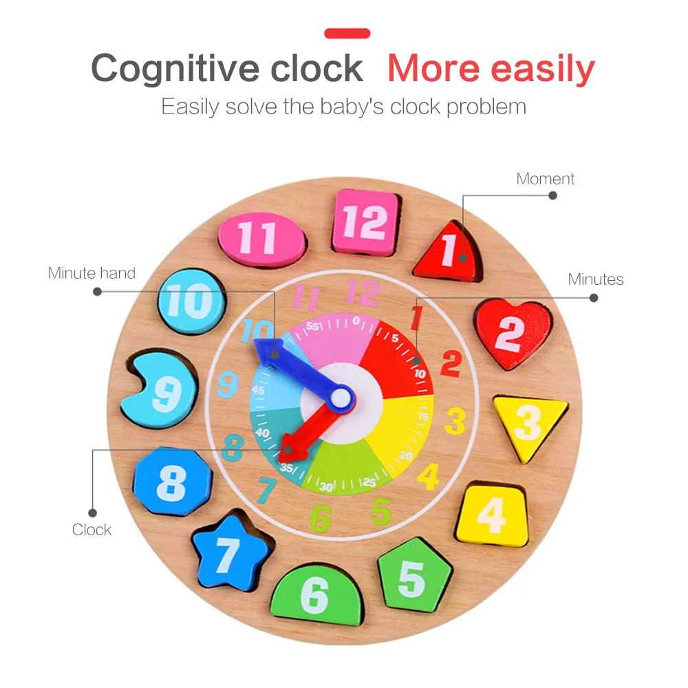 Развивающая игрушка для малышей деревянные игрушки красочные цифры часы
