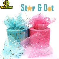 6cm glitter tulle ribbon star dot printed mesh fabric spool diy handmade craft material wedding baby birthday party decor supply