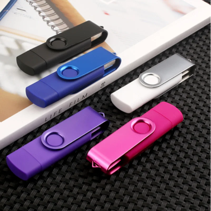 Металлический Usb флеш-накопитель с поворотом на 360 ° 10 шт. 2 Гб Type-C 0 карта памяти 512
