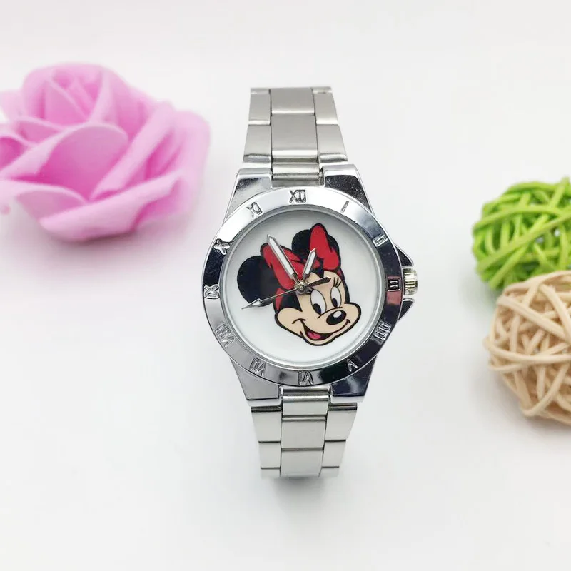style 3 Классический дизайн Минни часы с Микки Маусом для женщин модные женские кварцевые часы девушка часы для женщин подарок 3D мультфильм Relojes Mujer - Color: style 3