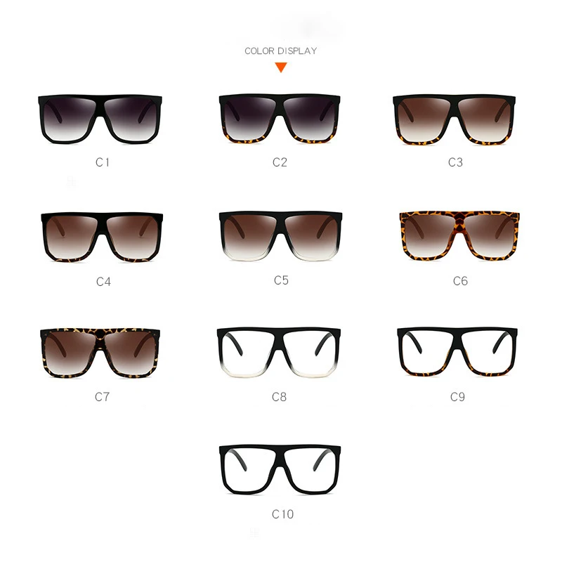 

Sexy Square Sunglasses Women Fashion Brand Oversized Sun Glasses Female Black Brown Shades for Men Ladies Lunette Femme Oculos