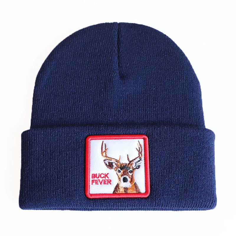 

Warm Beanie Knitted Hat Winter Fashion Solid Unisex Cap Outdoor Skullies Caps Cartoon Animal Embroidery Casual hats For Boy Girl