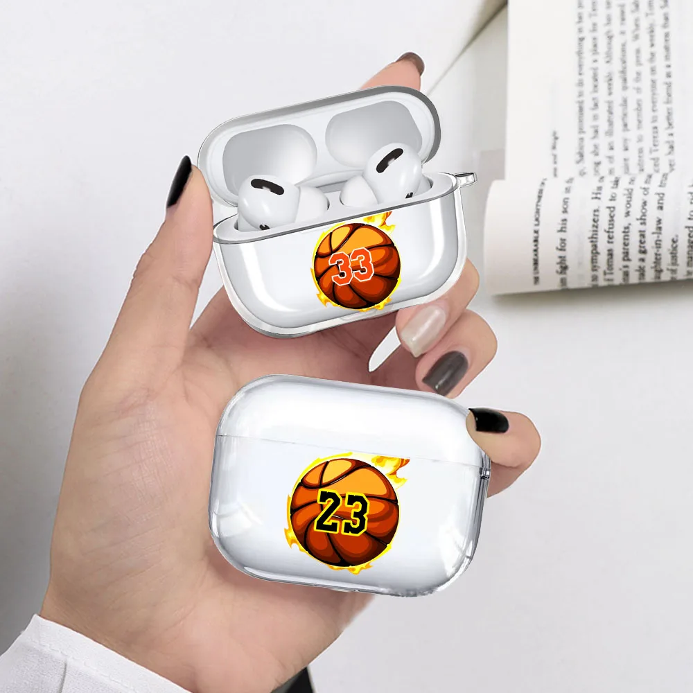 

Hot Basketball Superstar 23 24 Number Sports Clear Airpod Case For Apple Airpods 3 Pro Cover Wireless bluetooth Earphone Coque