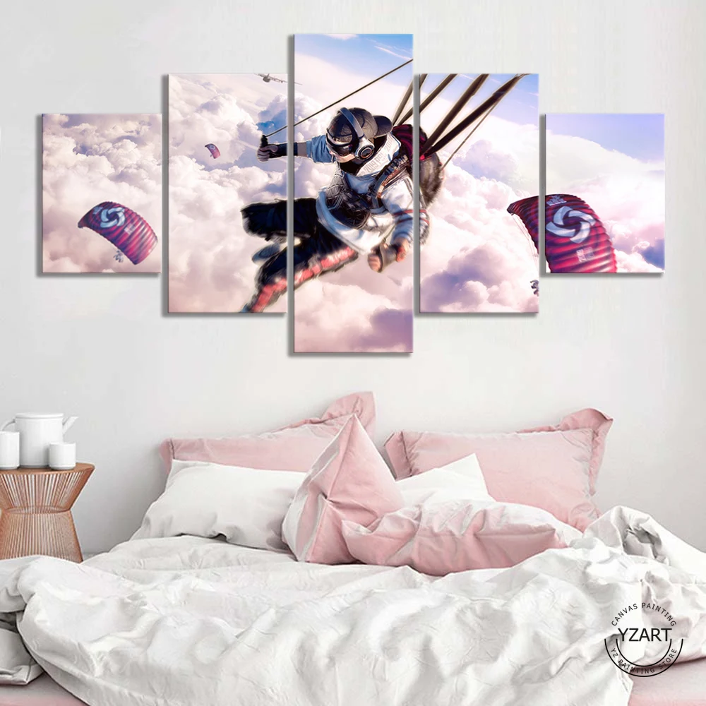 Парашют скина чемпионата Pubg, постер, художественная картина на холсте HD, настенное изображение для декора гостиной PUBG on.