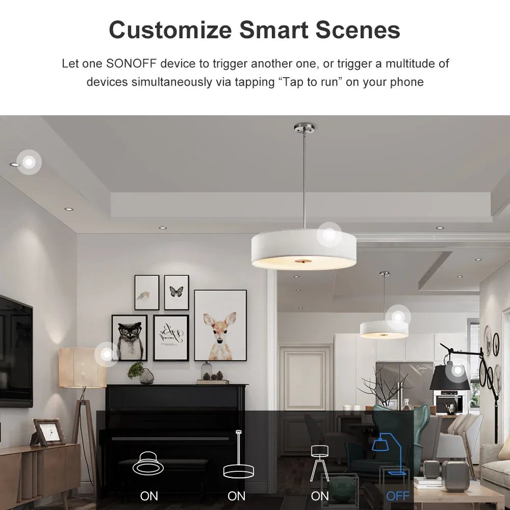 Дешевые SONOFF Мини DIY WiFi умный переключатель Малый корпус 10A 2 способа синхронизации света выключатели модуль дистанционного управления работает с Alexa Itead
