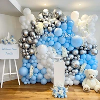 220pcs diy balloon arch garland kit blue silver white balloons for bridal baby shower wedding birthday graduation party