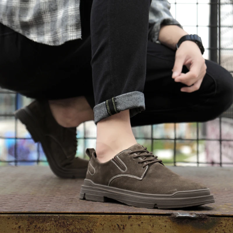 

New Arrival Casual Shoes Men Khaki Walking Shoes For Mens Suede Leather Men Fashion Footwear High Quality Adult Casual Shoes