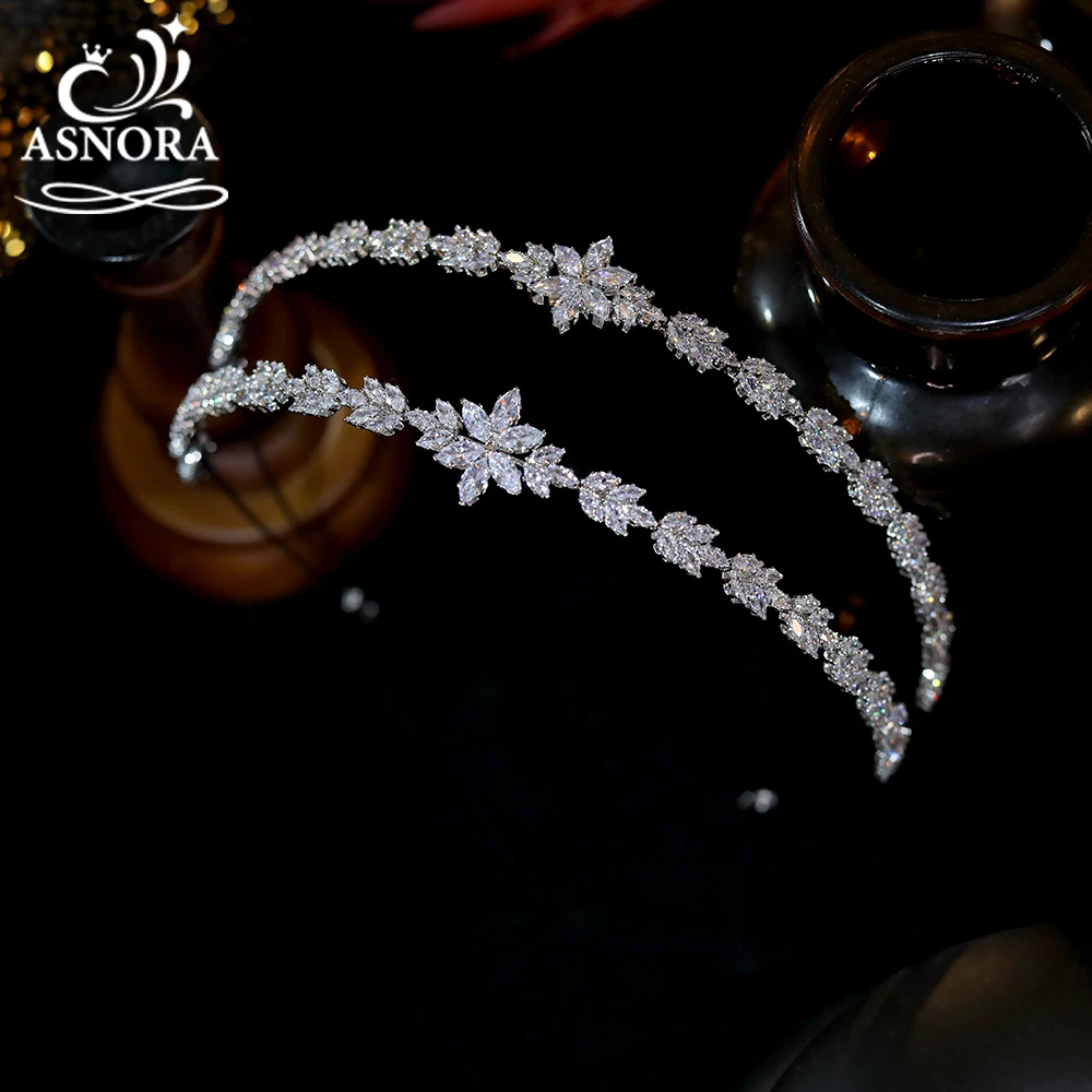 asnora shiny bride tiara wedding crystal headband ladies party crown princess jewelry hair accessories free global shipping