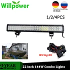 Светодиодсветильник фара для внедорожника, 22 дюйма, 12 В, 24 В, 144 Вт