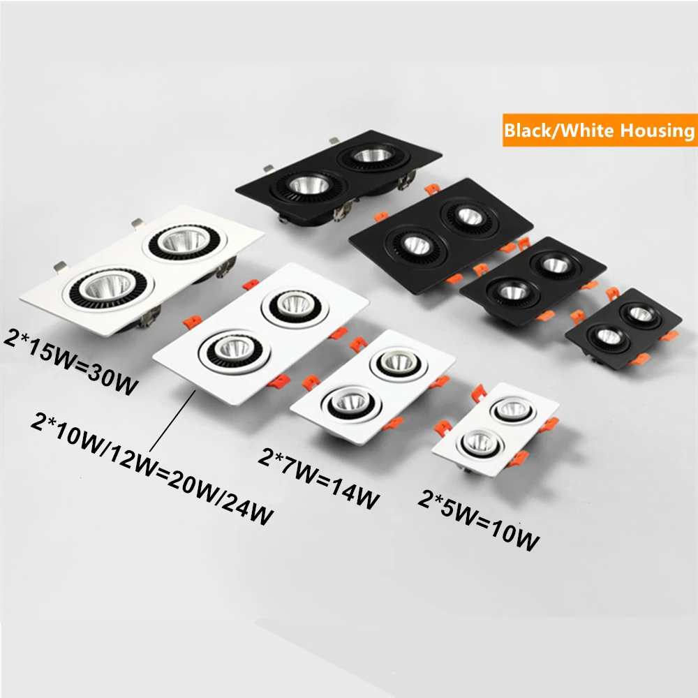 [DBF] вращающийся на 360 градусов светодиодный встраиваемый светильник COB