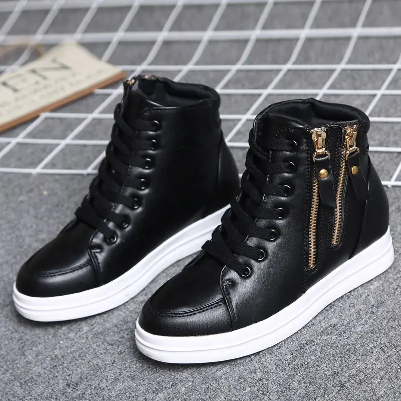 Высокие женские кроссовки увеличивающие рост спортивные ботинки для бега белого