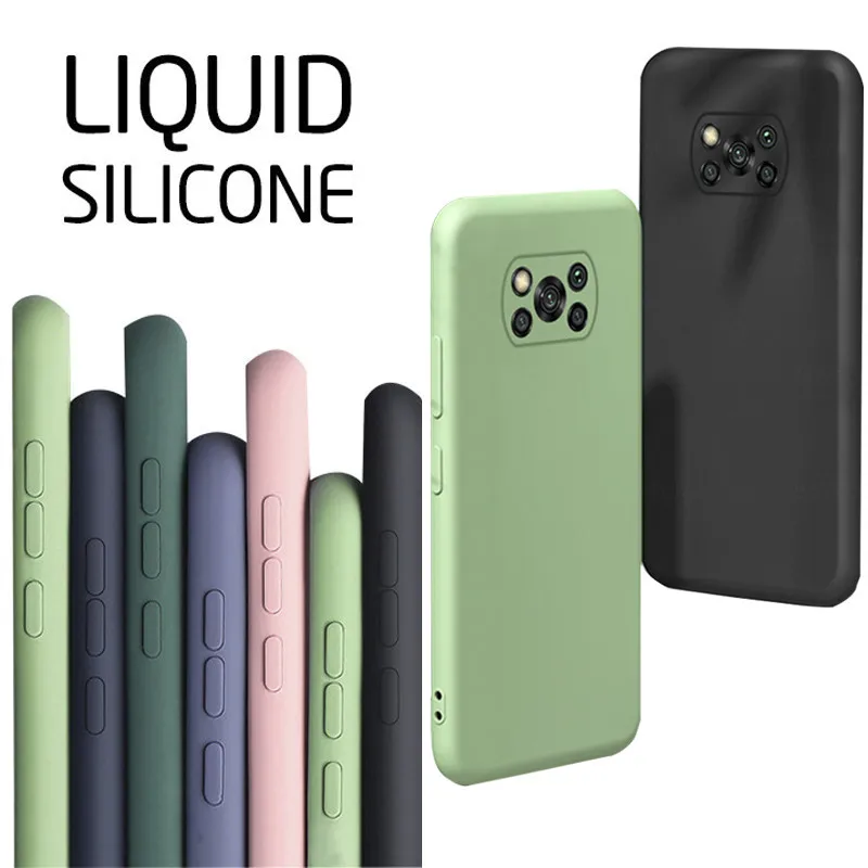 

Poco X3 NFC 2020 M3 Pocox3 X 3 pro Case Liquid Silicone Poco x3 m3 Soft Camera Cover For Xiaomi Poco X3 NFC Poco M3 m 3 Case