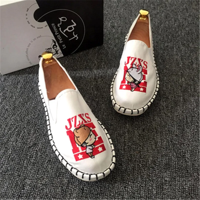 Special Embroidered Dog Shoes Men Rubber Canvas Espadrilles Loafers Hard-Wearing Man Women Harajuku Casual Flats | Обувь