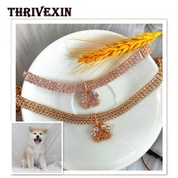 crystal dog necklace fashion cute paw puppy scarf accessories neck strap cat tie pet supplies