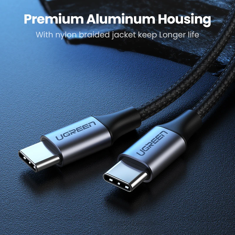 Кабель зарядный UGREEN 100 Вт USB C-USB C для MacBook MateBook Samsung Galaxy S9 PD100W 5A QC4.0 | Мобильные