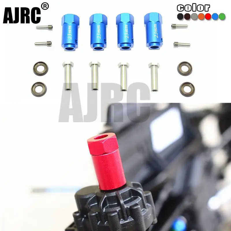 

AJRC Metal Hexagon Adapter Wheels Hubs Mount with Stainless Steel Screw Needle Extension nut for TRX-4 TRX-6 23mm