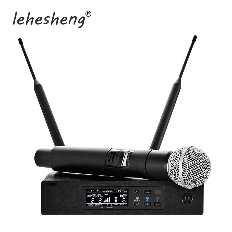 Профессиональный UHF микрофон QLXD24 Цифровая беспроводная система истинное