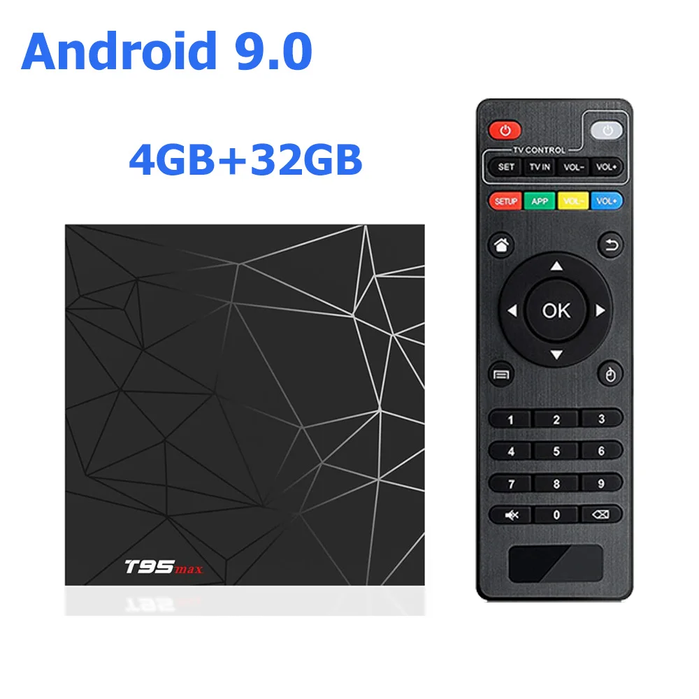 4G 32G T95MAX Smart tv box Android 9,0 2,4G Wifi H6 четырехъядерный H.265 6K HD Netflix медиаплеер ТВ приемник игровой набор магазина-Top Box - Цвет: 4G 32G