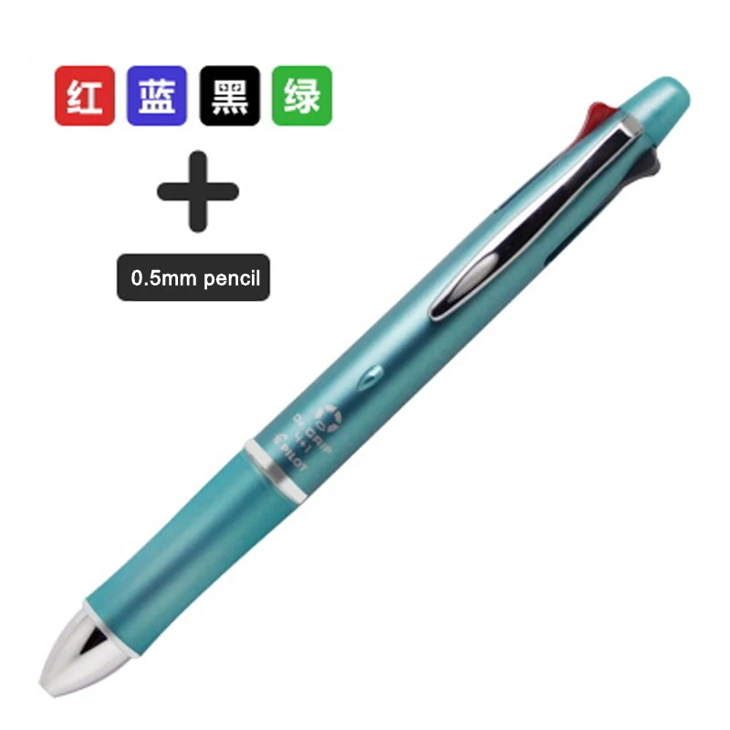 Pilot Dr. Grip 4+ 1 BKHDF-1SR 4 шариковая ручка 0,7 мм черный, синий, зеленый, красный 1 механический карандаш 0,5 мм - Цвет: Небесно-голубой