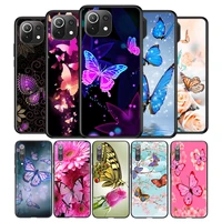 butterflies on flowers silicone cover for xiaomi mi note 11 11t 11i 10i 10t 10 9 9t 9 se lite pro ultra phone case