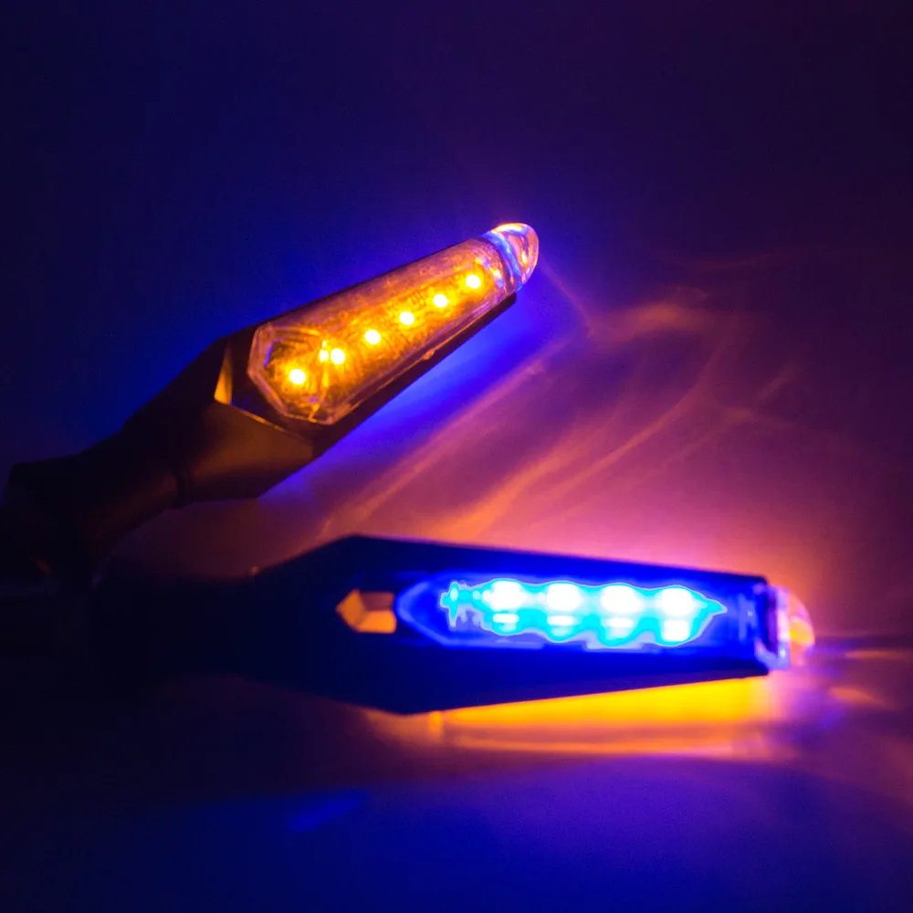 1 Pair Universal Motorcycle Turn Signal Light LED Amber Blue Color Indicator Blinker Flash Bike Lamp for Harley Honda |