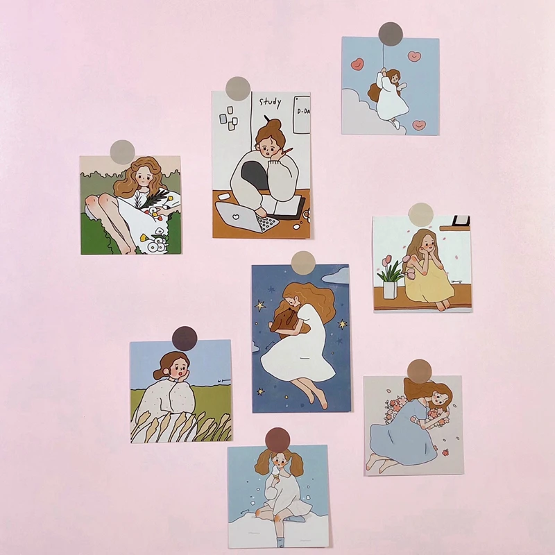 8 шт. корейский стиль для молодых девушек прекрасный мультфильм Инс альбом HD фото