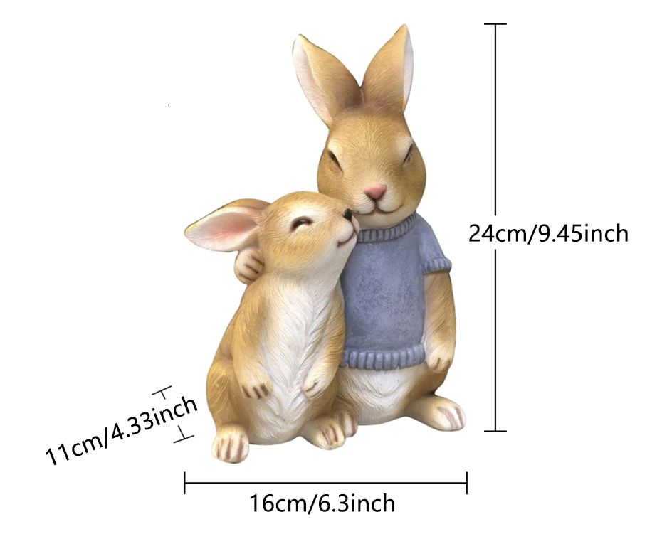 Кролик Сад Статуя Смолы Кролик Подарок для ребенка кукла микро пейзаж Аниме фигурки моделирование животных украшения дома сада