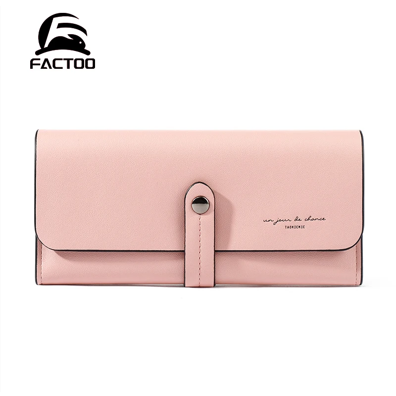

FACTOO Women's Wallet Card Holder Hasp PU Leather 2021 New Fashion Handbag Long Female Purses Money Bag Large Capacity Clutch
