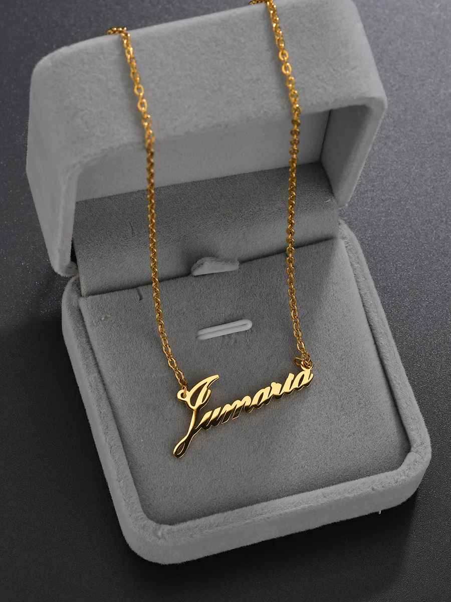 Ожерелье с именем и подвеской Diamon из нержавеющей стали под заказ колье