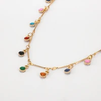 simple creative color sun flower necklace jewelry accessories