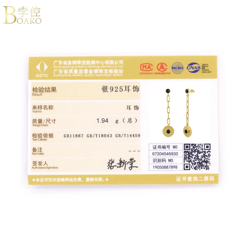 

BOAKO Pendiente Plata 925 Sterling Silver Earrings For Women Ohrringe Drop Earring Luxury Jewelry Diamond CZ Piercing Earring