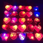25 шт., светящаяся брошь в форме сердца со светодиодной подсветильник кой